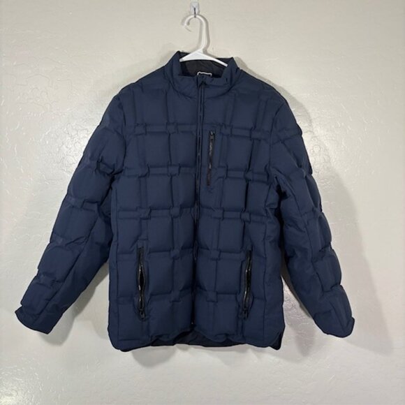 Men's Navy Quilted Jacket - Picture 1 of 5